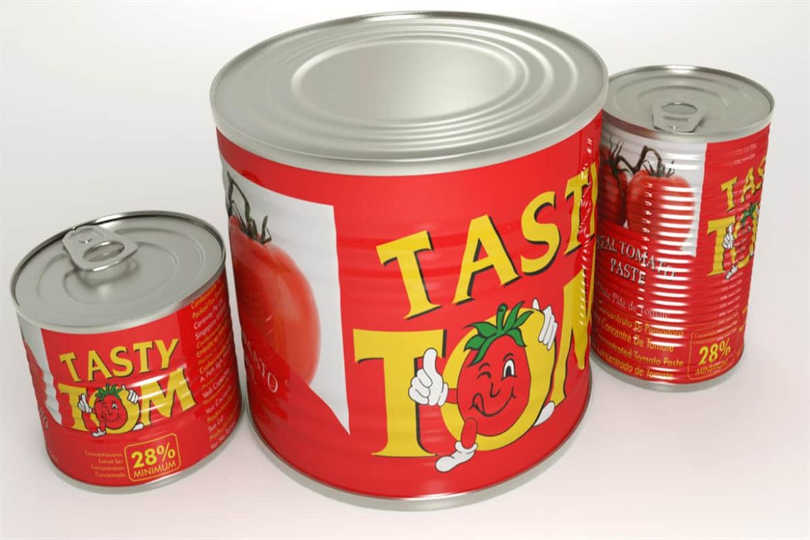 Tasty Tom Tomato Paste in Ghana; Concentrated Meaty Thick Consistancy Red